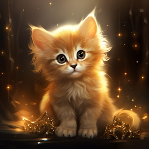 黄色小猫：灵动的琥珀色眼睛