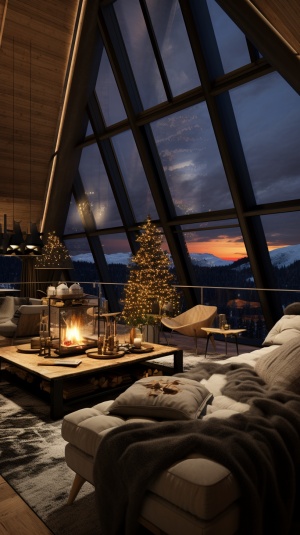 Arctic Grand Penthouse with Cozy Interior and Christmas Atmosphere