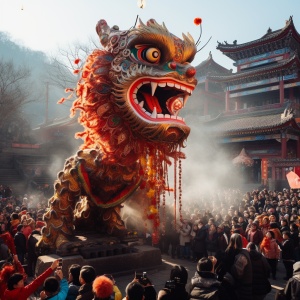 中国山区农村的春节庆祝活动