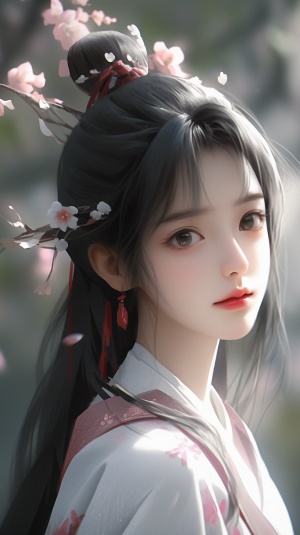 中国古典汉服美女，迪斯尼梦幻场景中的虚幻画面