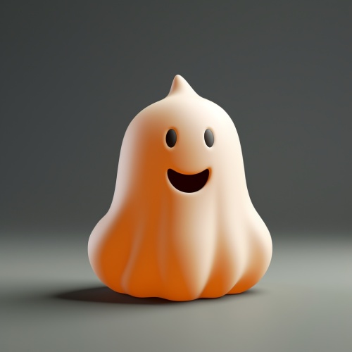 A Halloween ghost icon, clay, C4D, octane rendering, simple background s 250