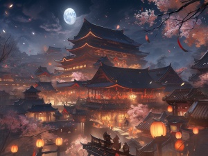 超现实古代中国CG渲染夜景瑶琳仙境