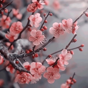 春节初七，七朵桃花开