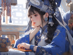 中国古代明代风格唯美女孩