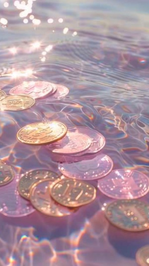 Golden Coins in the Water: Y2K Aesthetic with Ethereal Details
