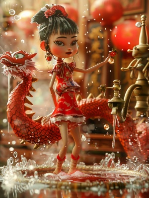 春节联欢晚会的可爱小女孩现实版写真