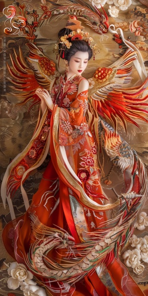中国仙女，凤凰容貌，妖娆身形，飘逸潇洒