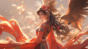中国仙女，凤凰容貌，妖娆身形，飘逸潇洒