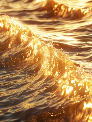流金水中的闪光海浪