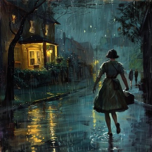 雨夜，一个可怜的女人奔出家门，跑到大街上号啕大哭