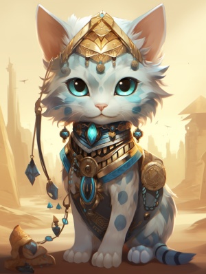 古老感与异域风情在古埃及金字塔中的可爱小猫