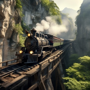 蒸汽火车穿越天门洞，高空飞过的4K高清天使