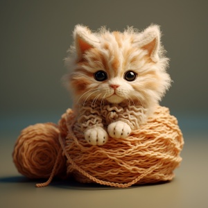 毛线钩织的小猫