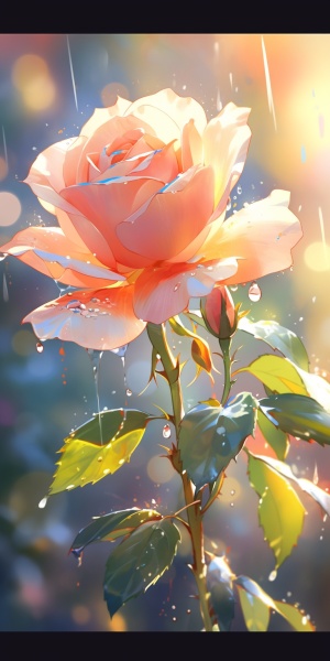 Colorful Rose with Morning Dew