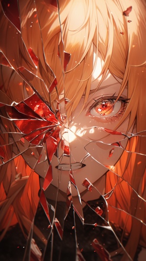 血红双眼的吸血鬼女孩与美丽破碎的玻璃