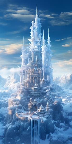 冰蓝之光：永恒之塔的壮丽景象
