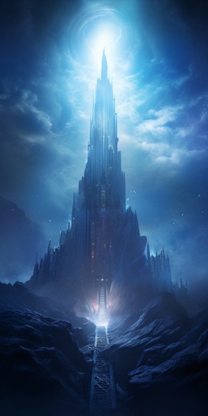 宏伟的永恒之塔的神圣蓝光