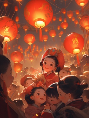 元宵节，快乐气氛，吃汤圆，一家人，喜庆连连，红红火火