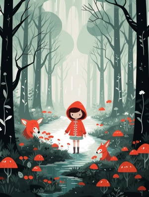 Simple and cute forest illustrations
