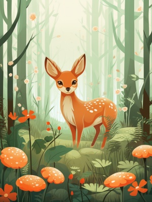 Simple and cute forest illustrations
