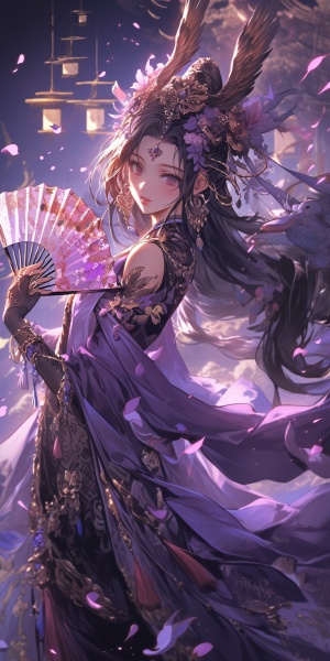 紫色黑暗风公主的华贵古风形象