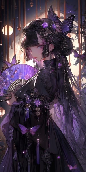 紫色黑暗风公主的华贵古风形象