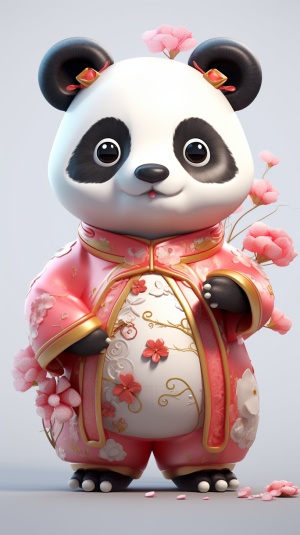 熊猫喜庆中国风3D图标