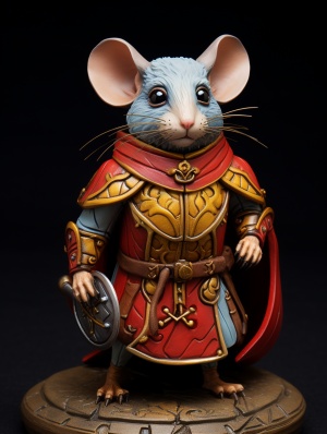 老鼠穿铠甲，手持盾刀