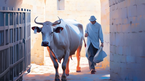 囚牛追击窃贼，但窃贼总是迅速拉开距离，挑战囚牛的决心。
