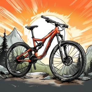 山地自行车绘画