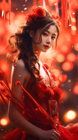 中国美女, 红灯笼舞蹈, 高清照片风格