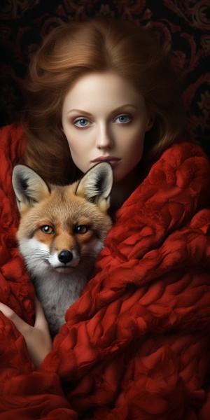 红色衣服下的可爱狐狸人