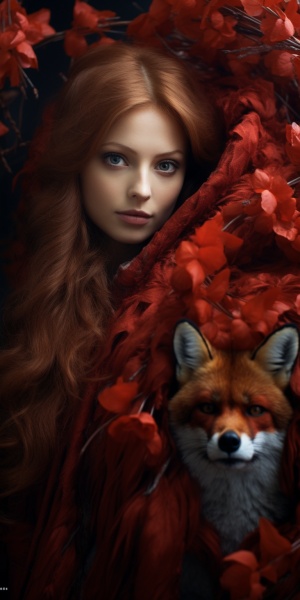 红色衣服下的可爱狐狸人