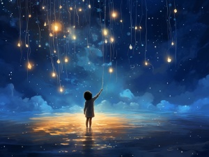 繁星闪烁、银河浩瀚、宇宙奇观、夜空璀璨、星河流光、天幕一片星辉