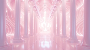 梦幻爱心科技：淡粉色内列图像，灯光规则左右对称