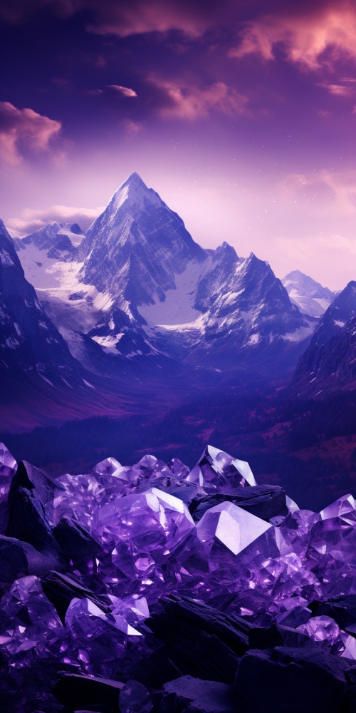 一座巨大的紫水晶山脉，山脉是有三个字是：紫水晶