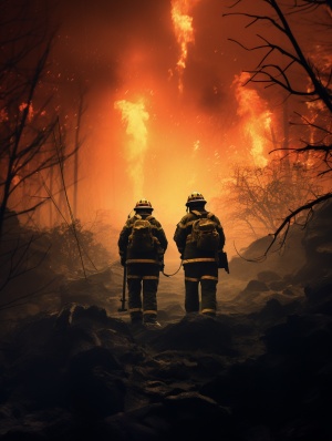 湖南消防员与大火搏斗：daan roosegaarde、caras ionut风格的微妙照明