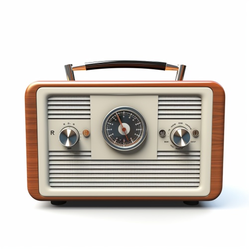欧式复古风格60年代收音机元素 白底 复古风格