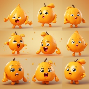 橘子的九宫格卡通表情包