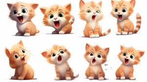 卡通小猫可爱表情包，各种动作