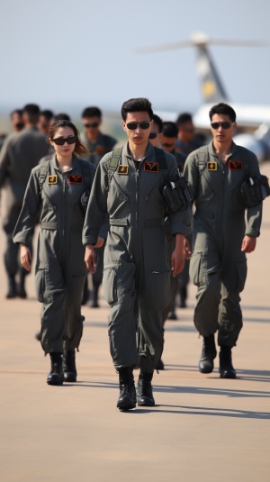 中国女飞行员英姿飒爽，背后歼20战斗机