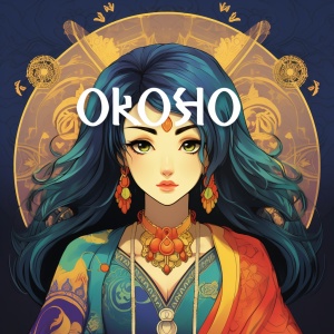书的封面osho kairou，以动漫风格的角色设计风格，dora maar，oshare kei，dark azure，彩色拼凑而成，nene thomas