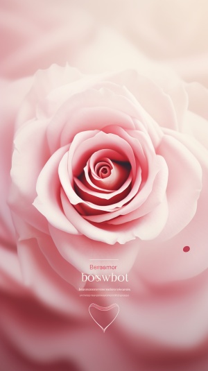 The overall style of the poster is light pink, with an abstract rose petal background. The upper part is titled "Happy Women's Day". The title is thick and design-like. The lower part uses a bouquet of red roses as the blurred focus. The 50mm lens is a realistic photography style ar 9:16