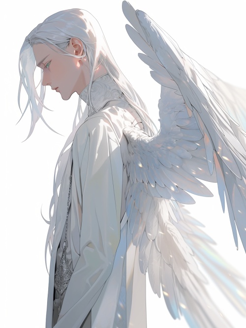 天使翅膀，背景白色