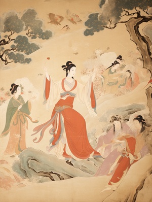 敦煌壁画飞天 Dunhuang frescoes, Dunhuang Feitian, a woman must dance 16K , Best quality , UHD Mountains and Seas Sutra niji 6 ar 3:4 relax s 50敦煌壁画, 敦煌飞天, 女必舞 16K , 最佳画质 , UHD 山海经 niji 6 ar 3:4 relax s 50#咩汪 #AI #midjourney #敦煌飞天 #敦煌壁画 #敦煌 #壁画 #niji6