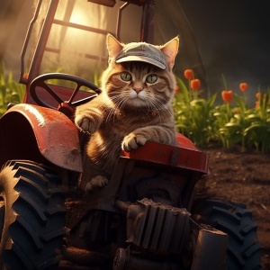 3D猫耕地：农忙中的强氛围摄影4K