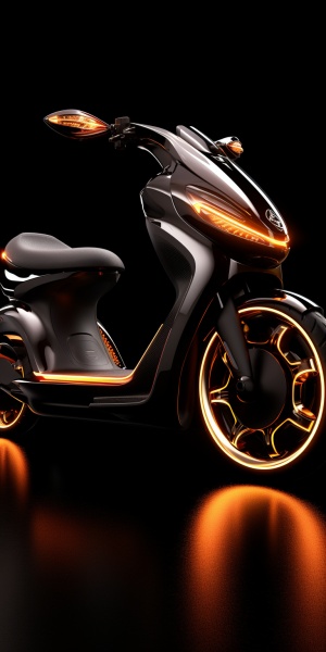 火红摩托车：速度与激情的金属光泽