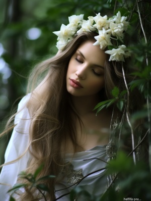 🌸 花语仙子 🧚‍♀洁白的茉莉是我的纯净，火红的茶花似我的热情。🌺每朵花，每片叶，都诉说着一个不为人知的秘密。🦋每一滴泪水💧，都能化作珍珠，闪烁着晶莹的光芒💎，映照出心中的忧愁。透过点缀着鲜花与翠叶的银色发丝，仿佛能听见时间的低语，看见星辰的轨迹🌌。#花仙子 #绘图 #创作 #图文素材#唯美#唯美意境#夜光#治愈系#治愈自己 #AI生成 #艺术作品 #灵感设计 #灵感 #创意 #每日艺术分享 #ai绘画 #光影艺术 #素材分享 #素材分享 #素材